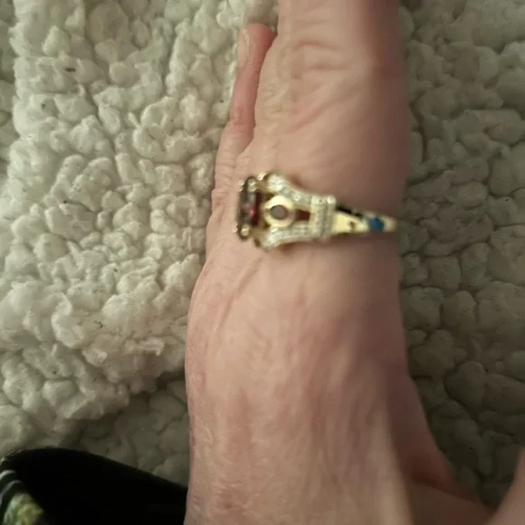 NEW 14K 4.3 gm SOLID GOLD  Raspberry  Rhodonite
Garnet White Diamond 3.2… - Picture 7 of 11